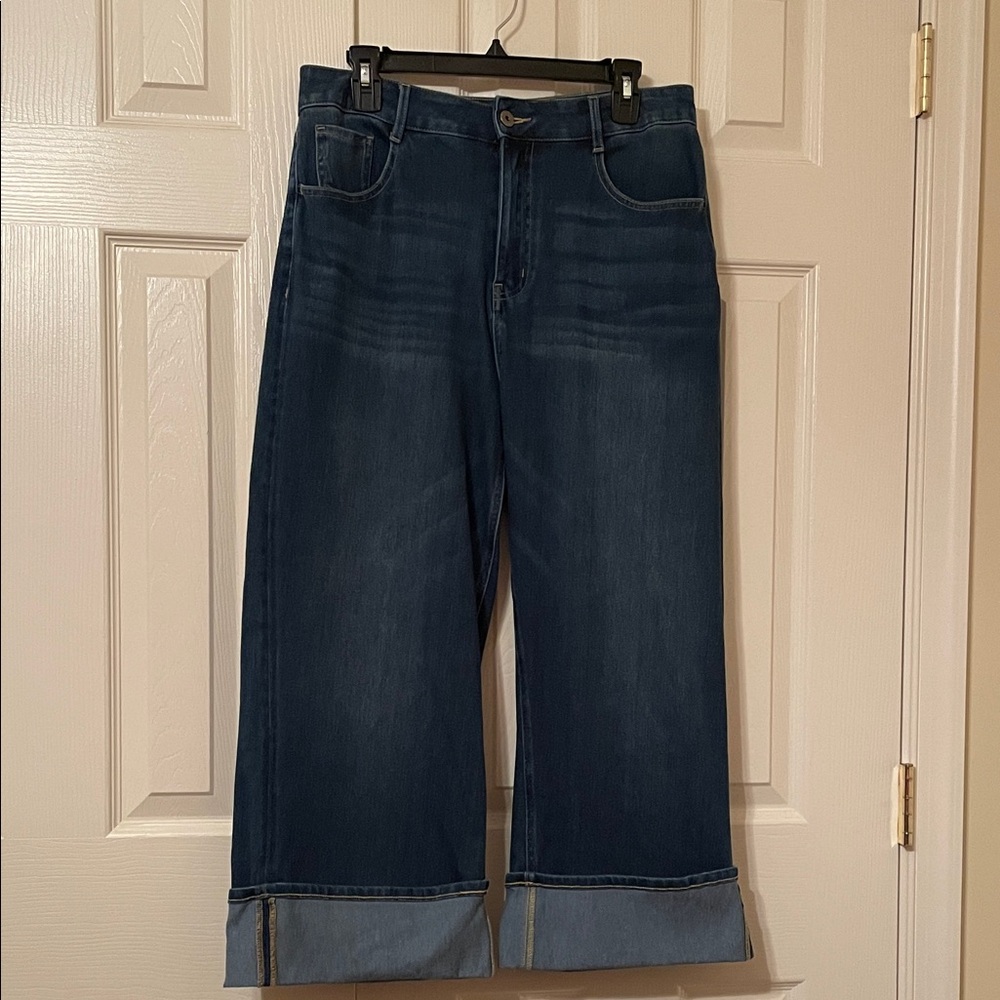 HALARA Navy Wide-Leg Jeans